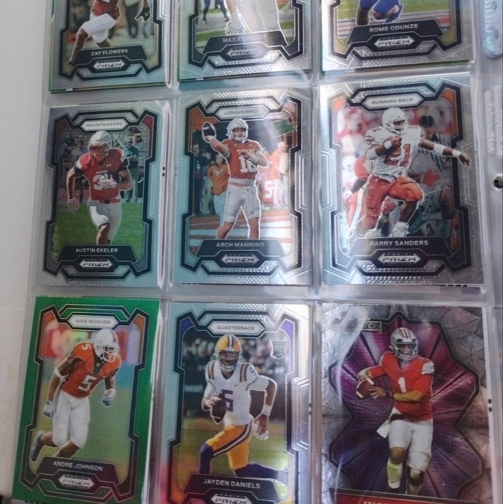 Colorful Football Trading Cards Collection with Glossy Finish and Unique Designs